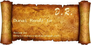 Dunai Renáta névjegykártya
