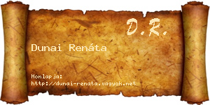 Dunai Renáta névjegykártya